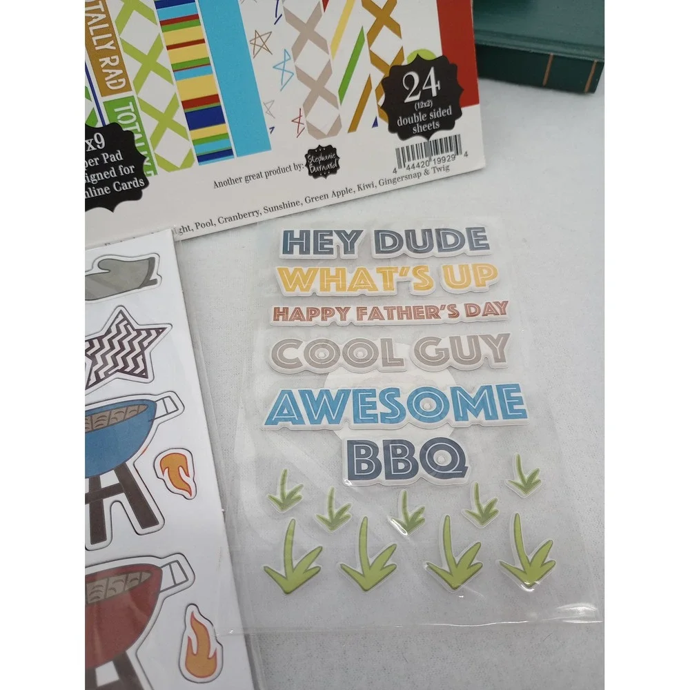 The Stamps of Life Totally Rad Paper Pad & Stickers Bundle BBQ Dad